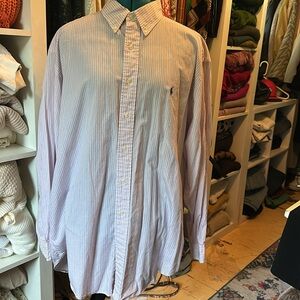 Ralph Lauren Beige and Blue Cotton Shirt